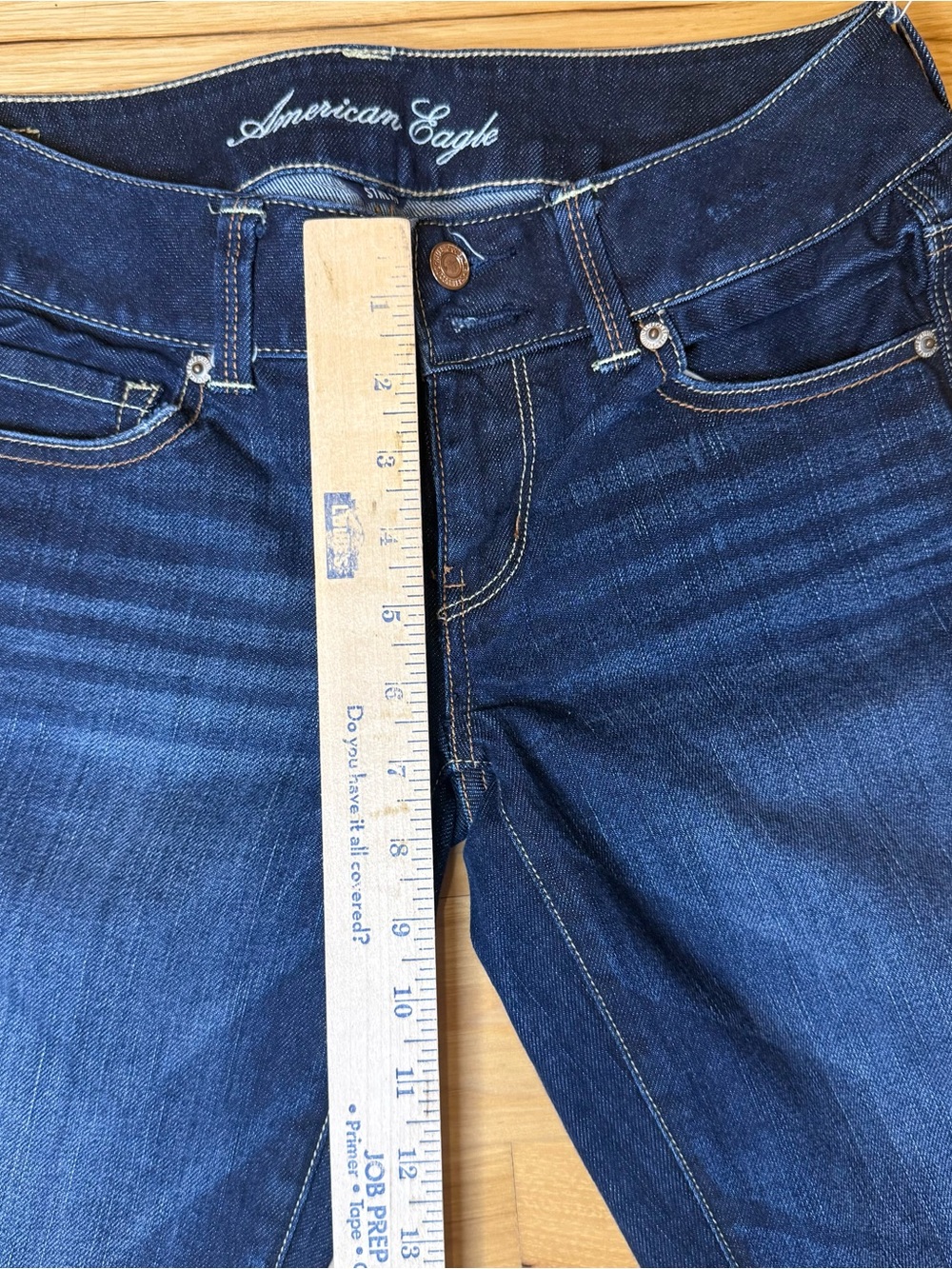 American Eagle Outfitters Women’s Dark Blue Straight crop Jeans - Picture 3 of 10